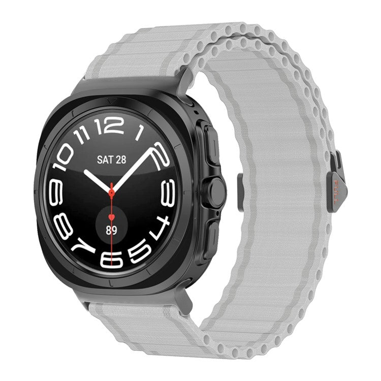 KALEBOL For Samsung Galaxy Watch Ultra 47mm Watch Band Adjustable Nylon Wrist Strap - Starlight