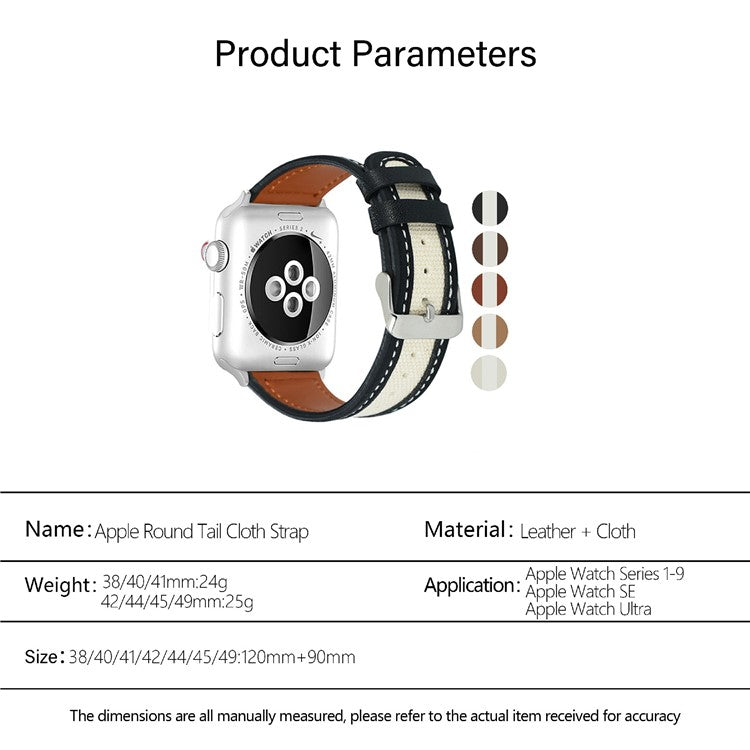 KALEBOL For Apple Watch 10 46mm / Ultra 2 / Ultra 49mm / 9 8 7 45mm / SE (2023) SE (2022) SE 6 5 4 44mm / 3 2 1 42mm Dual Color Watch Band - Light Brown+White