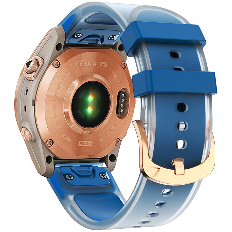 KALEBOL For Garmin Fenix 7S / 7S Pro / 6S / 6S Pro QuickFit 20mm Silicone Band Translucent Watch Strap - Sapphire