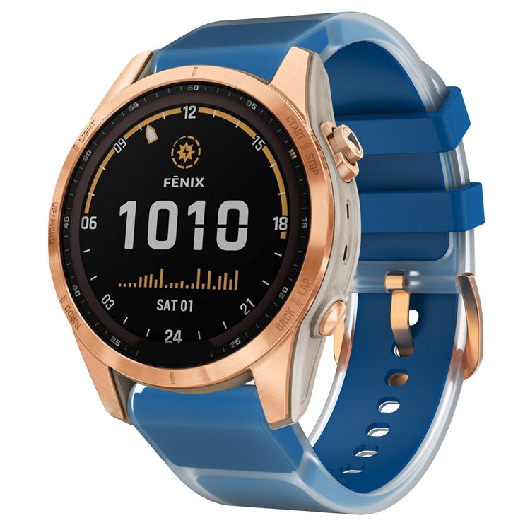 KALEBOL For Garmin Fenix 7S / 7S Pro / 6S / 6S Pro QuickFit 20mm Silicone Band Translucent Watch Strap - Sapphire