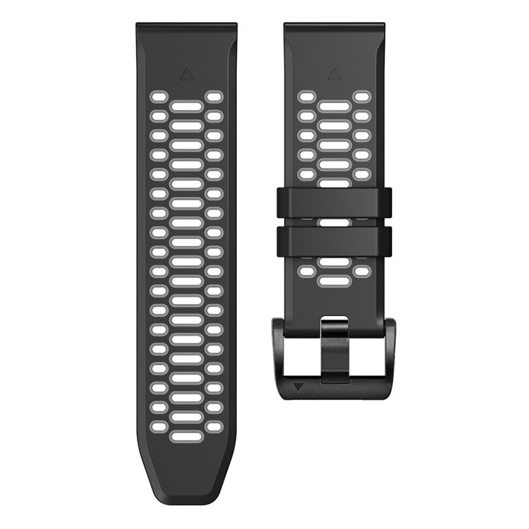 KALEBOL For Garmin Fenix 7 / 7 Pro / 6 / 6 Pro Watch Strap QuickFit 22mm Dual Color Silicone Band - Black+Grey