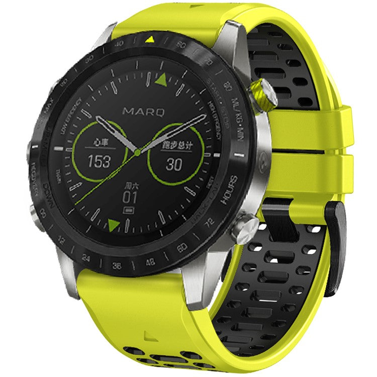 KALEBOL For Garmin Fenix 7X / 7X Pro / 6X / 6X Pro Watch Strap Quickfit 26mm Dual Color Silicone Band - Lime+Black