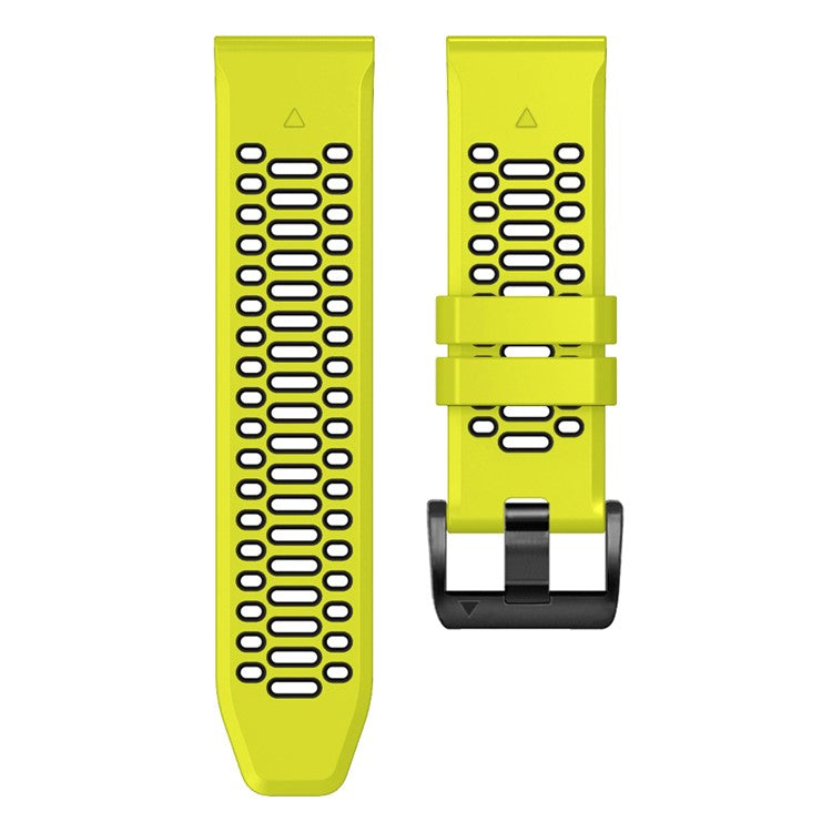 KALEBOL For Garmin Fenix 7X / 7X Pro / 6X / 6X Pro Watch Strap Quickfit 26mm Dual Color Silicone Band - Lime+Black