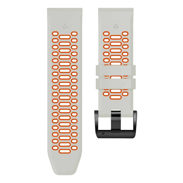 KALEBOL For Garmin Fenix 7X / 7X Pro / 6X / 6X Pro Watch Strap Quickfit 26mm Dual Color Silicone Band - Mist Grey+Orange