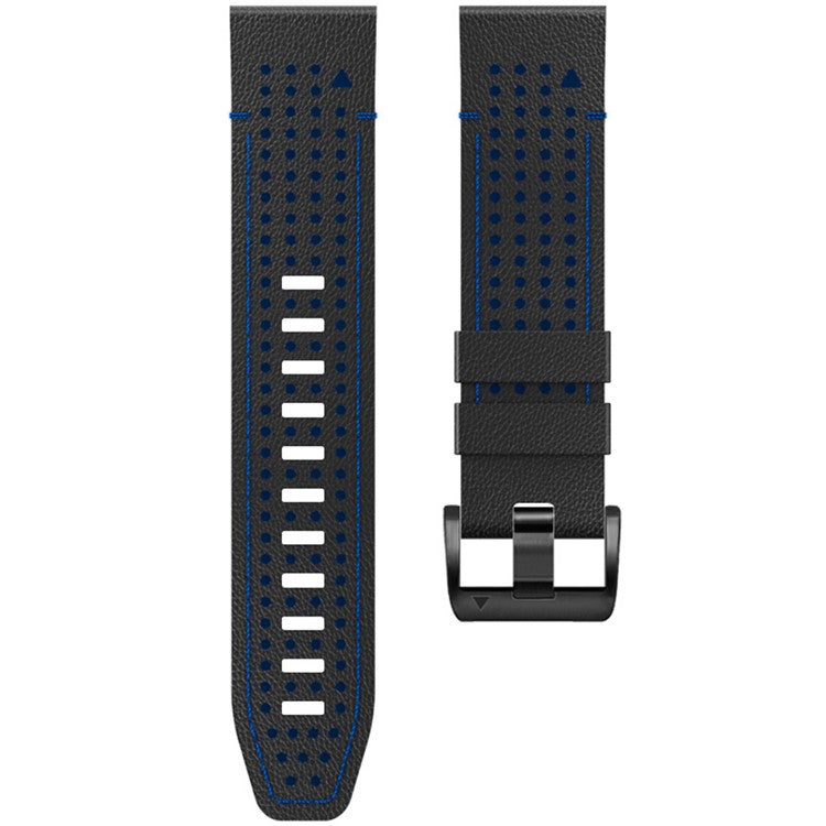 KALEBOL For Garmin Fenix 7X / 7X Pro / 6X / 6X Pro QuickFit 26mm Silicone Watch Band Dual Color Dot Holes Design - Black+Blue