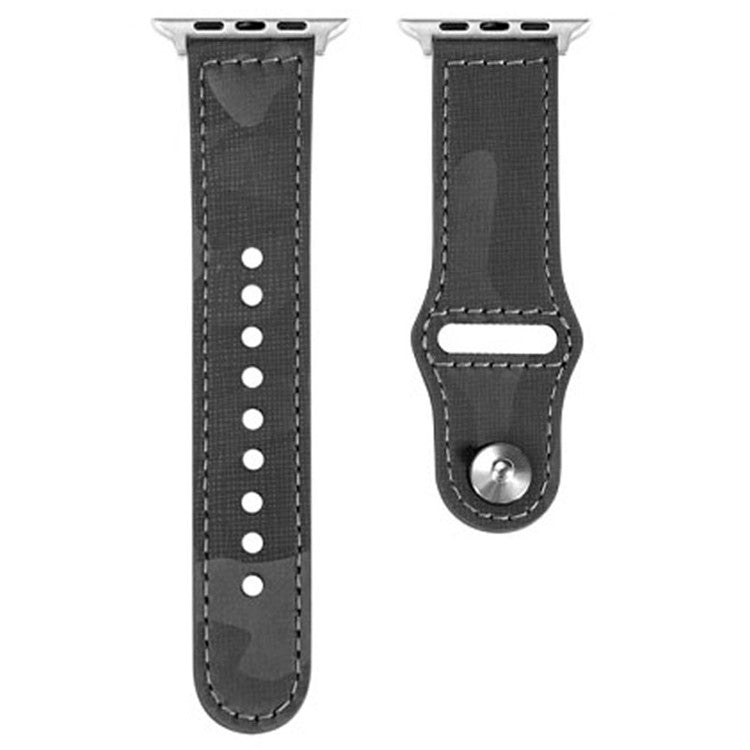 KALEBOL For Apple Watch 10 46mm / Ultra 2 / Ultra 49mm / 9 8 7 45mm / SE (2023) SE (2022) SE 6 5 4 44mm / 3 2 1 42mm Genuine Cow Leather Strap - Grey