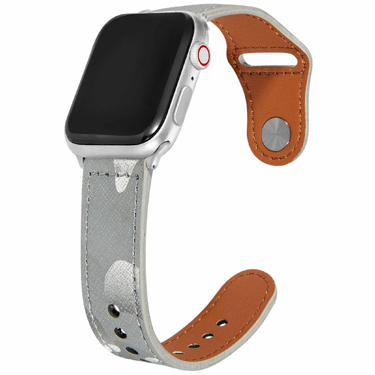 KALEBOL For Apple Watch 10 46mm / Ultra 2 / Ultra 49mm / 9 8 7 45mm / SE (2023) SE (2022) SE 6 5 4 44mm / 3 2 1 42mm Genuine Cow Leather Strap - Grey
