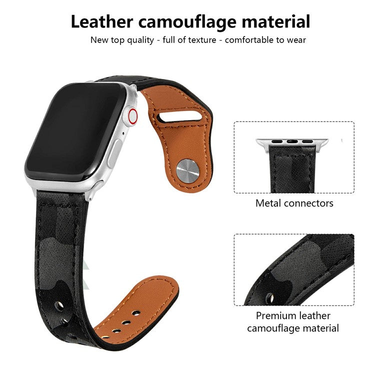 KALEBOL For Apple Watch 10 46mm / Ultra 2 / Ultra 49mm / 9 8 7 45mm / SE (2023) SE (2022) SE 6 5 4 44mm / 3 2 1 42mm Genuine Cow Leather Strap - Grey