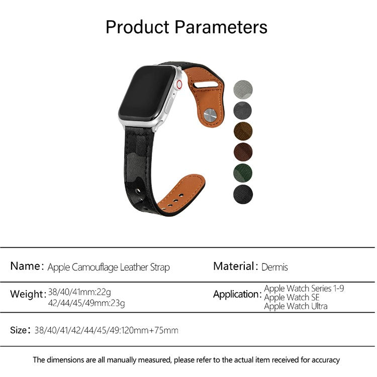 KALEBOL For Apple Watch 10 46mm / Ultra 2 / Ultra 49mm / 9 8 7 45mm / SE (2023) SE (2022) SE 6 5 4 44mm / 3 2 1 42mm Genuine Cow Leather Strap - Grey