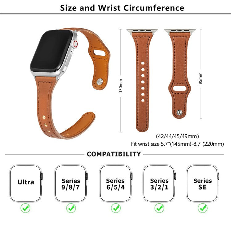 KALEBOL For Apple Watch 10 46mm / Ultra 2 / Ultra 49mm / 9 8 7 45mm / SE (2023) SE (2022) SE 6 5 4 44mm / 3 2 1 42mm Watch Strap, Small Buckle - Black