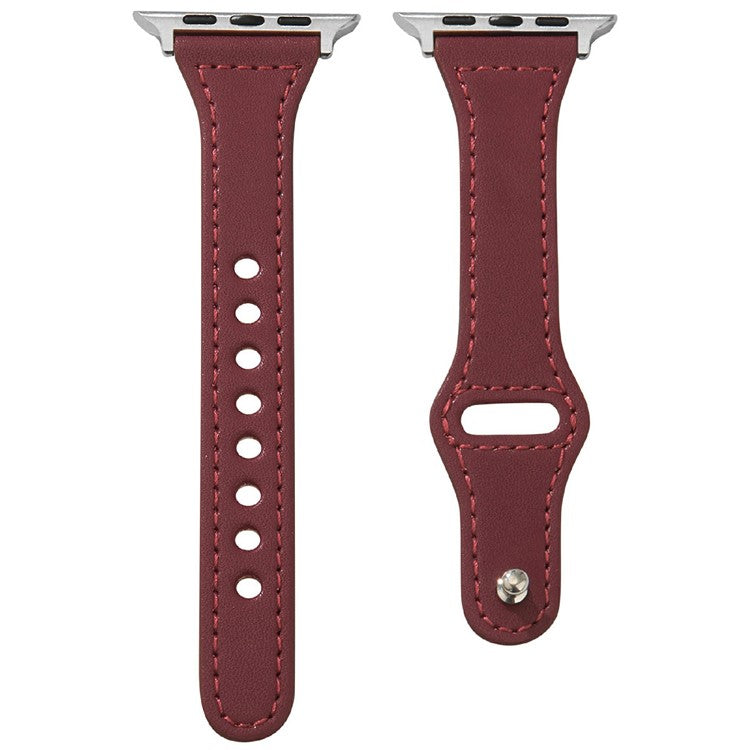 KALEBOL For Apple Watch 10 46mm / Ultra 2 / Ultra 49mm / 9 8 7 45mm / SE (2023) SE (2022) SE 6 5 4 44mm / 3 2 1 42mm Watch Strap, Small Buckle - Wine Red