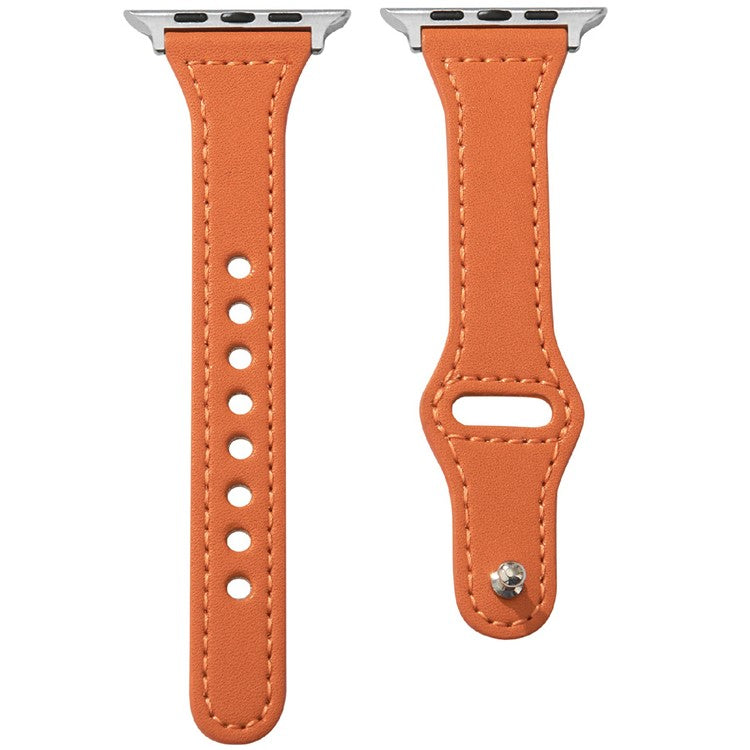 KALEBOL For Apple Watch Series 10 42mm / 9 8 7 41mm / SE (2023) SE (2022) SE 6 5 4 40mm / 3 2 1 38mm Watch Strap, Small Buckle - Orange