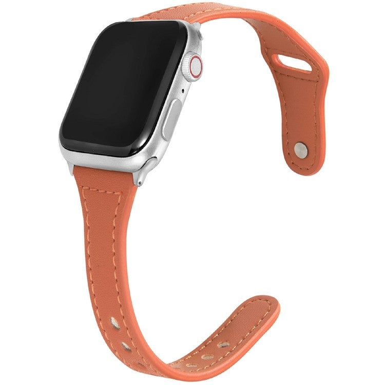 KALEBOL For Apple Watch Series 10 42mm / 9 8 7 41mm / SE (2023) SE (2022) SE 6 5 4 40mm / 3 2 1 38mm Watch Strap, Small Buckle - Orange