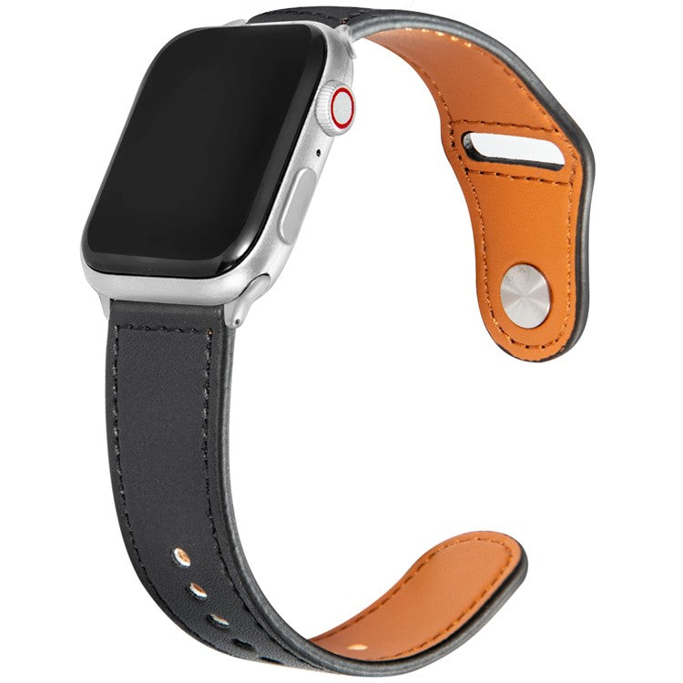 KALEBOL For Apple Watch Series 10 42mm / 9 8 7 41mm / SE (2023) SE (2022) SE 6 5 4 40mm / 3 2 1 38mm Watch Strap, Large Buckle - Black