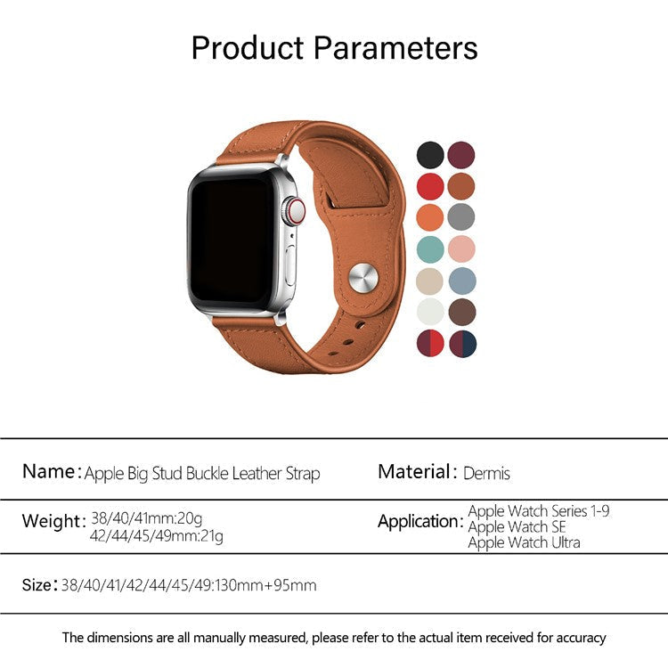 KALEBOL For Apple Watch Series 10 42mm / 9 8 7 41mm / SE (2023) SE (2022) SE 6 5 4 40mm / 3 2 1 38mm Watch Strap, Large Buckle - Blue