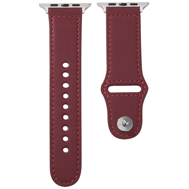 KALEBOL For Apple Watch 10 46mm / Ultra 2 / Ultra 49mm / 9 8 7 45mm / SE (2023) SE (2022) SE 6 5 4 44mm / 3 2 1 42mm Watch Strap, Large Buckle - Wine Red