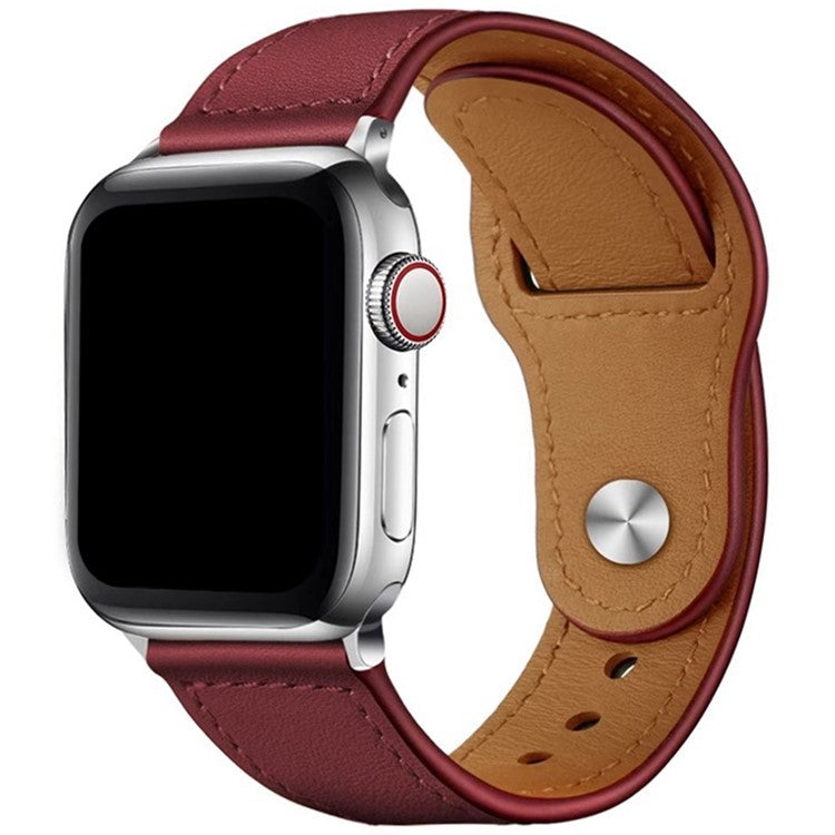 KALEBOL For Apple Watch 10 46mm / Ultra 2 / Ultra 49mm / 9 8 7 45mm / SE (2023) SE (2022) SE 6 5 4 44mm / 3 2 1 42mm Watch Strap, Large Buckle - Wine Red