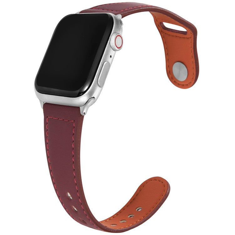 KALEBOL For Apple Watch 10 46mm / Ultra 2 / Ultra 49mm / 9 8 7 45mm / SE (2023) SE (2022) SE 6 5 4 44mm / 3 2 1 42mm Watch Strap, Large Buckle - Wine Red