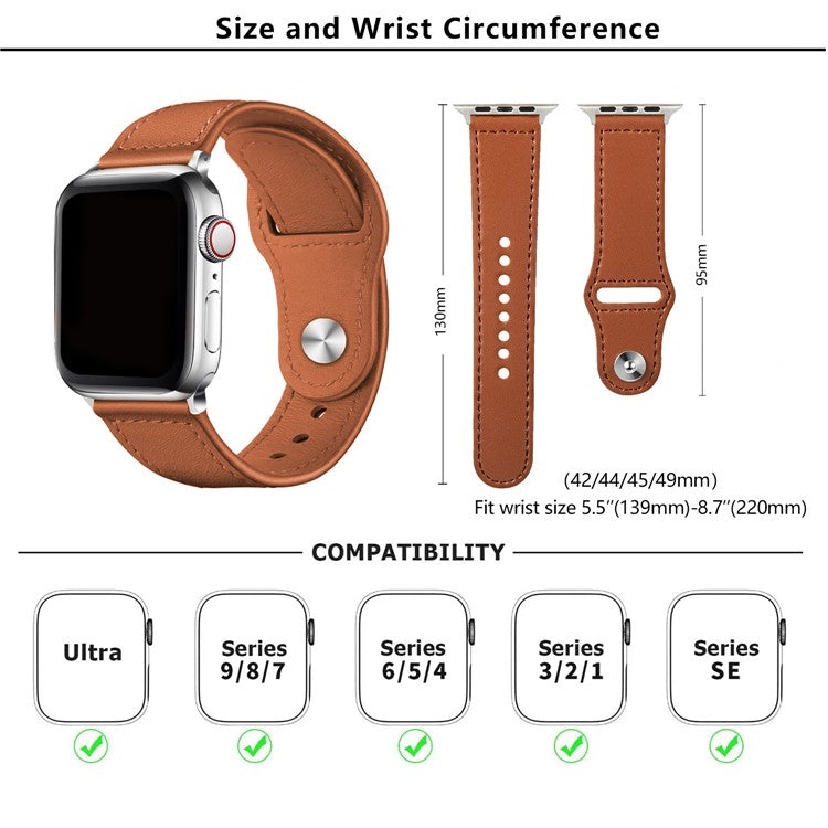 KALEBOL For Apple Watch 10 46mm / Ultra 2 / Ultra 49mm / 9 8 7 45mm / SE (2023) SE (2022) SE 6 5 4 44mm / 3 2 1 42mm Watch Strap, Large Buckle - Wine Red