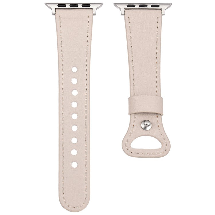 KALEBOL For Apple Watch Series 10 42mm / 9 8 7 41mm / SE (2023) SE (2022) SE 6 5 4 40mm / 3 2 1 38mm Genuine Cow Leather Watch Band - Pink