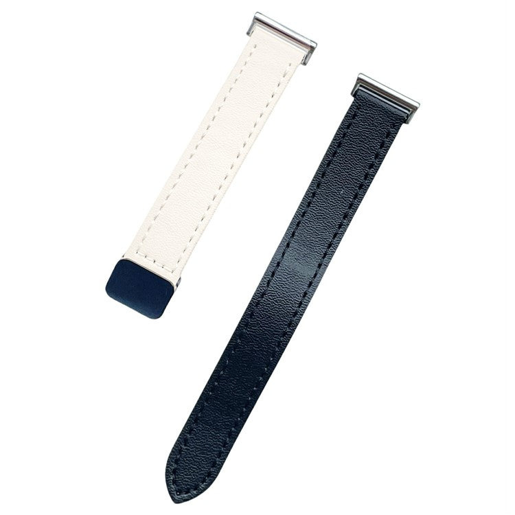 For Samsung Galaxy Watch3 45mm / Watch 46mm / Huawei Watch GT 4 46mm / Watch 4 22mm Magnetic Buckle Slim Microfiber Leather Watch Strap - Apricot+Black