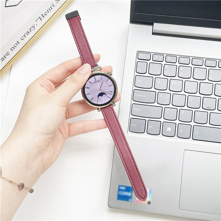 For Samsung Galaxy Watch7 / Watch FE / Watch6 / Watch 5 / Watch4 Universal 20mm Magnetic Buckle Slim Microfiber Leather Watch Strap - Wine Red