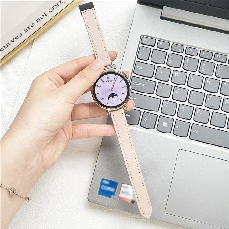 For Samsung Galaxy Watch7 / Watch FE / Watch6 / Watch 5 / Watch4 Universal 20mm Magnetic Buckle Slim Microfiber Leather Watch Strap - Pink