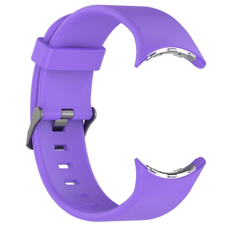 For Google Pixel Watch 3 45mm Silicone Watch Band Replacement Strap with Metal Connector - Purple