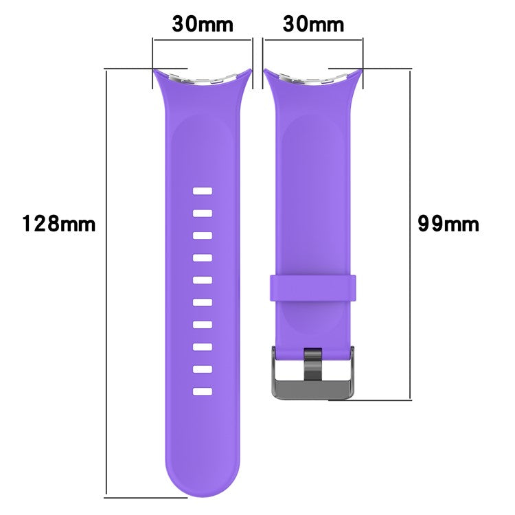 For Google Pixel Watch 3 45mm Silicone Watch Band Replacement Strap with Metal Connector - Purple