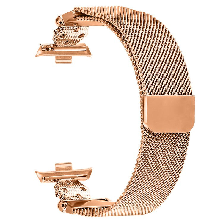 For Xiaomi Redmi Watch 4 Milanese Band Flower Stainless Steel Magnetic Mesh Watch Strap - Rose Gold