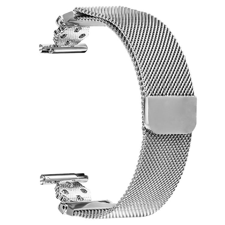 For Samsung Galaxy Watch4 Classic 46mm / 42mm Milanese Band Flower Stainless Steel Magnetic Mesh Watch Strap - Silver