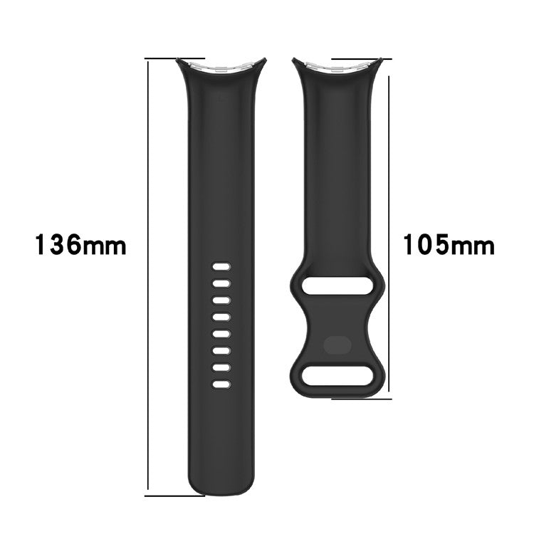 For Google Pixel Watch 3 45mm Replacement Strap 8 Shape Silicone Watch Band with Color Buckle, Size L - Dark Green