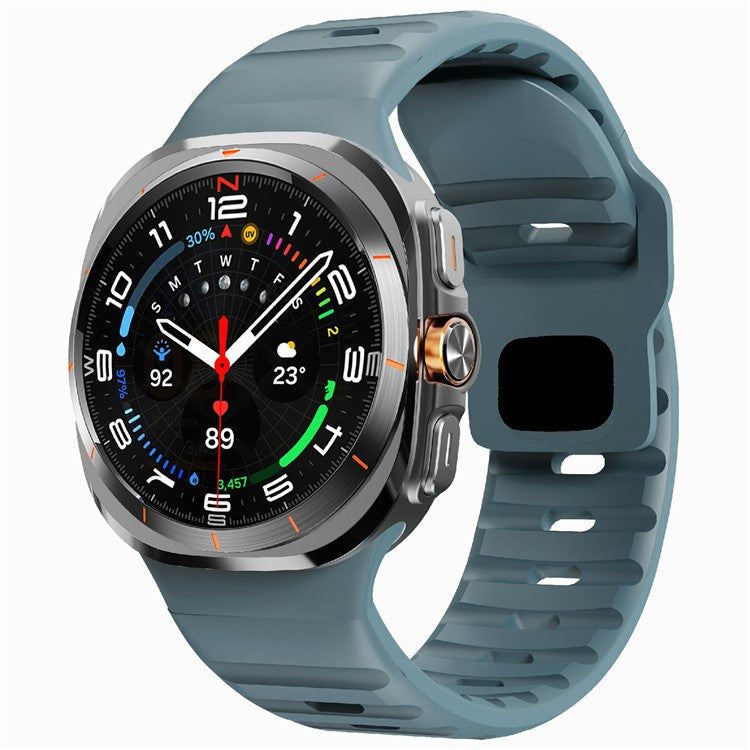 For Samsung Galaxy Watch Ultra 47mm Silicone Watch Band Breathable Sport Watch Strap - Ocean Blue