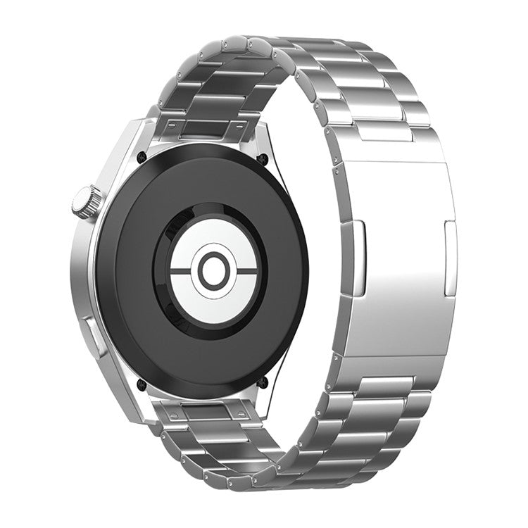 For Huawei Watch GT 4 46mm / GT 3 46mm / GT 2 46mm Titanium Alloy Watch Band 22mm 3-Bead Strap - Silver