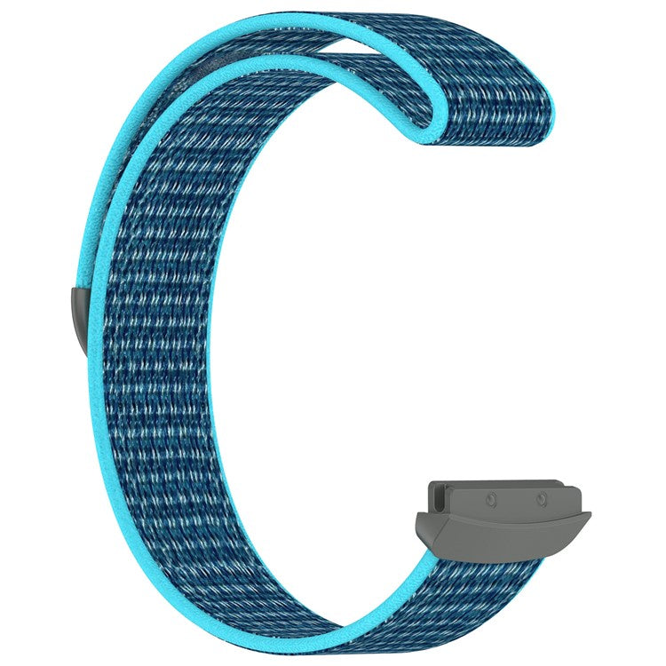 For Fitbit Ace LTE Children Watch Watchband Round Tail Braided Nylon Wrist Strap - Sea Blue