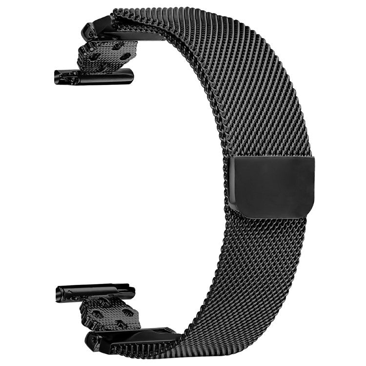 For Huawei Watch GT 3 42mm Milanese Band Flower Stainless Steel Magnetic Mesh Watch Strap - Black