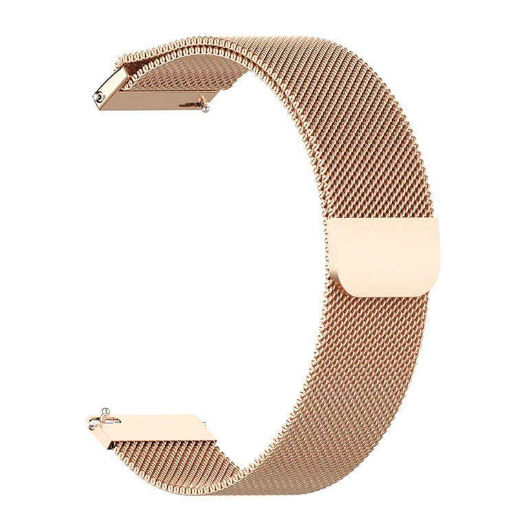 For Samsung Galaxy Watch7 44mm / 40mm Magnetic Watch Strap Stainless Steel Milanese Wrist Band - Rose Gold