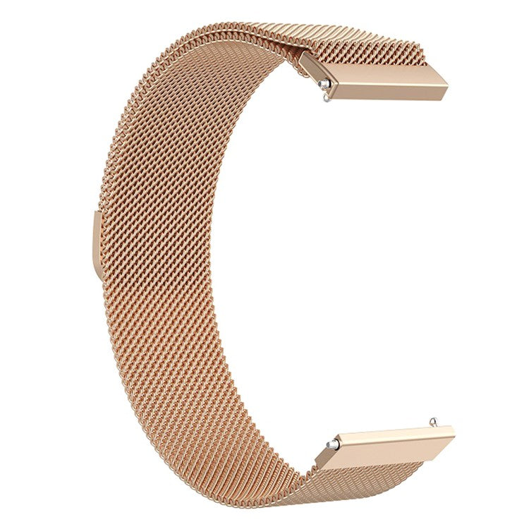 For Samsung Galaxy Watch7 44mm / 40mm Magnetic Watch Strap Stainless Steel Milanese Wrist Band - Rose Gold