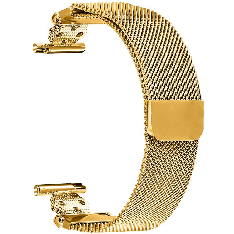For Huami Amazfit GTR 42mm Milanese Band Flower Stainless Steel Magnetic Mesh Watch Strap - Gold