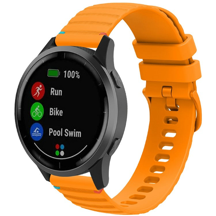 For Huawei Watch GT 4 41mm / Garmin Venu 3S / Garmin Forerunner 265S Universal 18mm Silicone Watch Strap - Amber Yellow