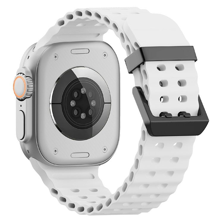 Silicone Strap for Apple Watch Series 10 46mm / Ultra 2 Ultra 49mm / Series 9 8 7 45mm / SE (2023) SE (2022) SE 6 5 4 44mm / 3 2 1 42mm - White