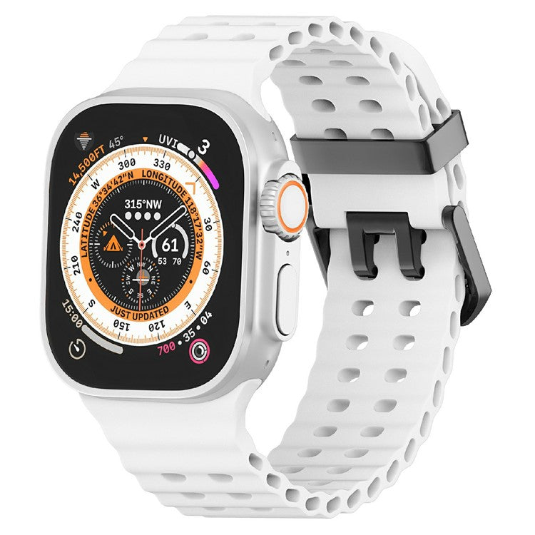 Silicone Strap for Apple Watch Series 10 46mm / Ultra 2 Ultra 49mm / Series 9 8 7 45mm / SE (2023) SE (2022) SE 6 5 4 44mm / 3 2 1 42mm - White