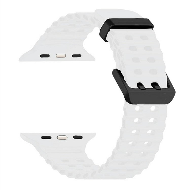 Silicone Strap for Apple Watch Series 10 46mm / Ultra 2 Ultra 49mm / Series 9 8 7 45mm / SE (2023) SE (2022) SE 6 5 4 44mm / 3 2 1 42mm - White