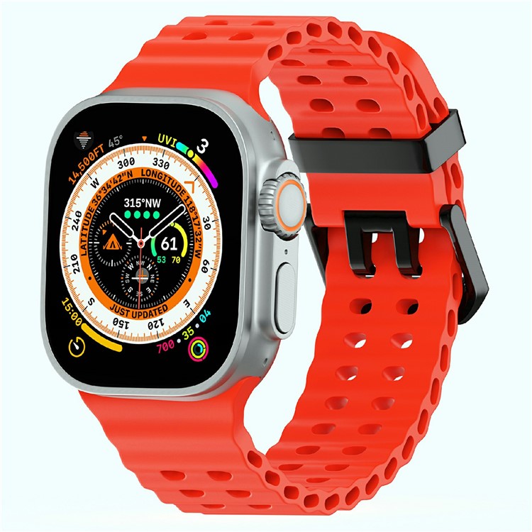 Silicone Strap for Apple Watch Series 10 46mm / Ultra 2 Ultra 49mm / Series 9 8 7 45mm / SE (2023) SE (2022) SE 6 5 4 44mm / 3 2 1 42mm - Red