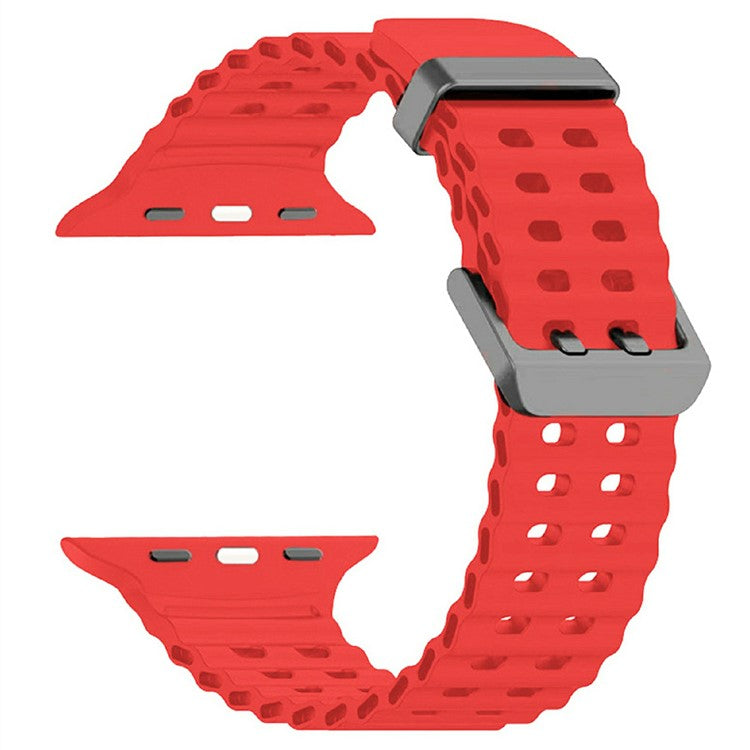 Silicone Strap for Apple Watch Series 10 46mm / Ultra 2 Ultra 49mm / Series 9 8 7 45mm / SE (2023) SE (2022) SE 6 5 4 44mm / 3 2 1 42mm - Red