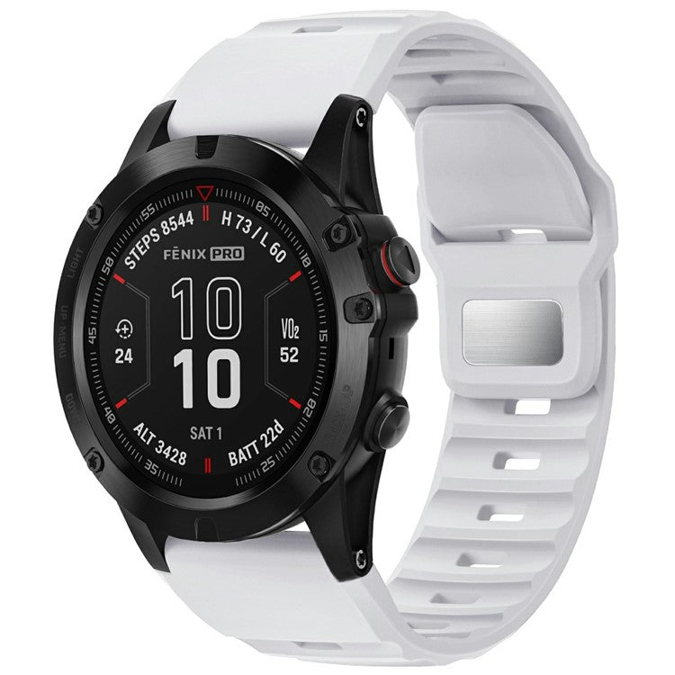 Silicone Strap for Garmin Fenix 7X Pro / Fenix 7X Quickfit 26mm Replacement Watch Band - White