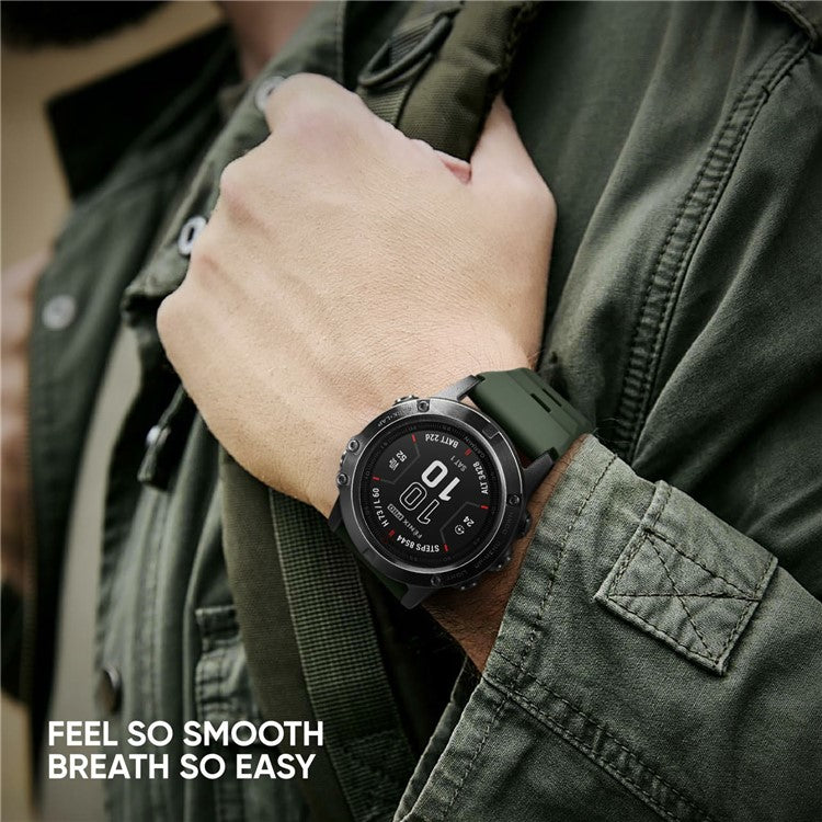 Silicone Strap for Garmin Fenix 7X Pro / Fenix 7X Quickfit 26mm Replacement Watch Band - White