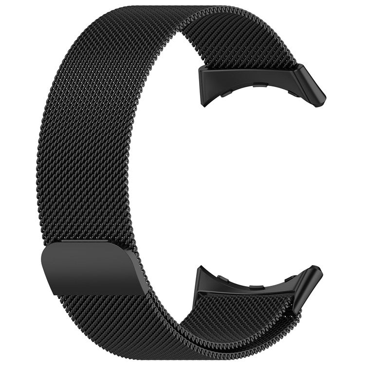 For Google Pixel Watch 3 45mm Metal Watch Strap Milanese Mesh Magnetic Wrist Band - Black