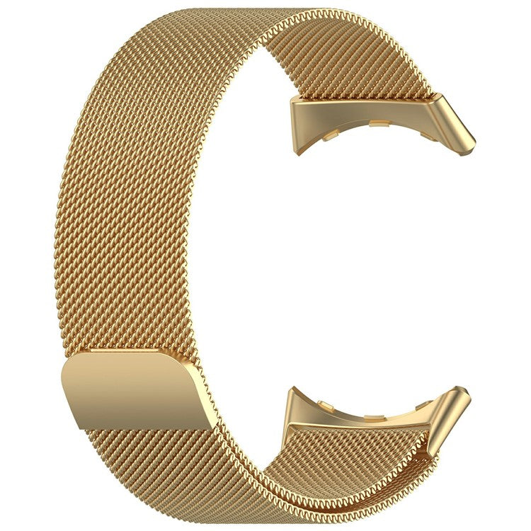 For Google Pixel Watch 3 45mm Metal Watch Strap Milanese Mesh Magnetic Wrist Band - Gold