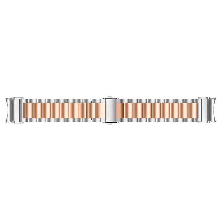 For Samsung Galaxy Watch7 40mm / 44mm Strap Quick Release Connector Stainless Steel Watch Band - Silver / Rose Gold